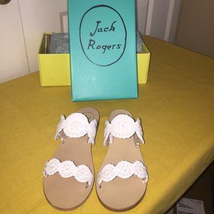 Jack Rogers White Leather Sandals